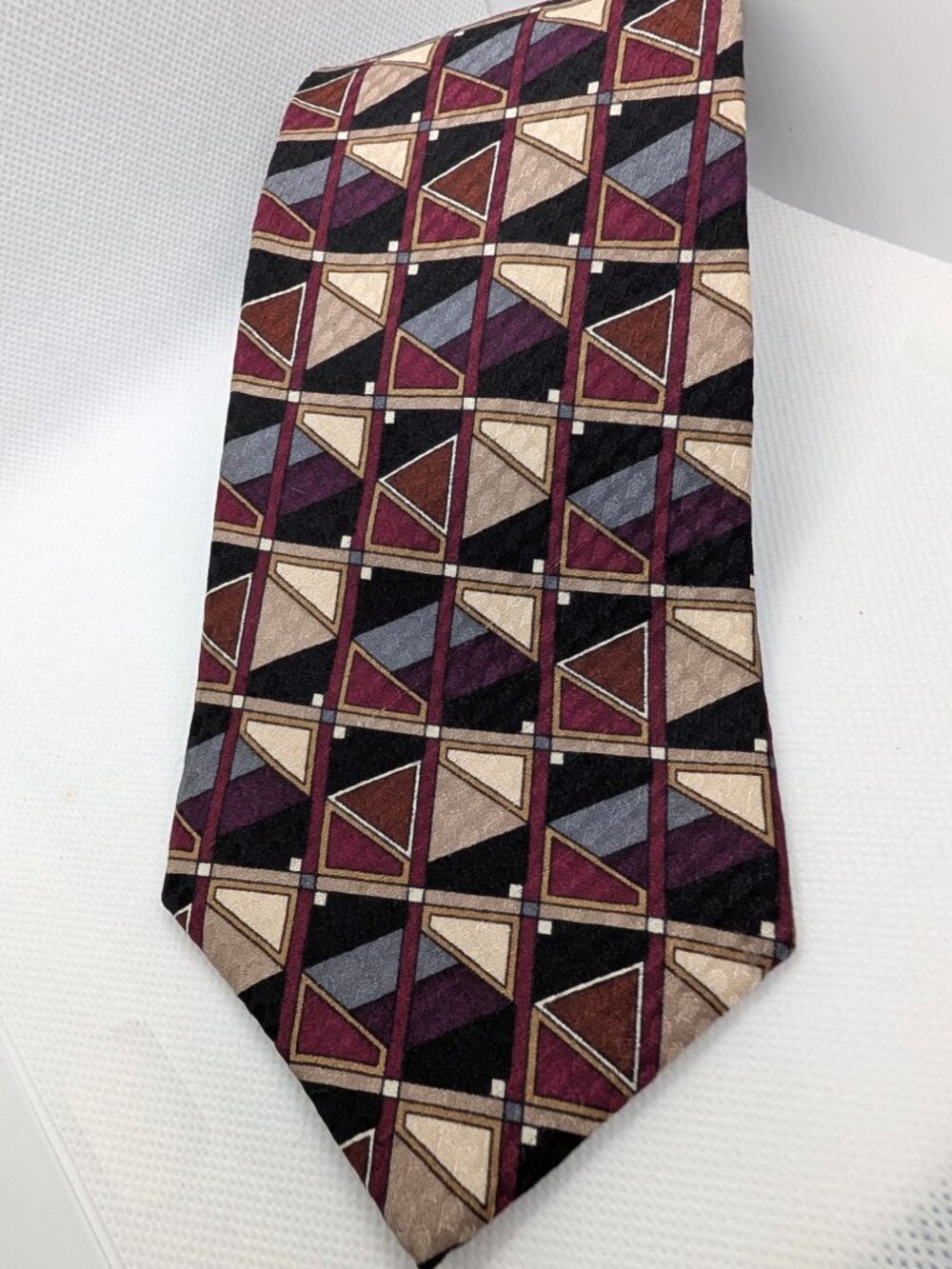 Pravata Men’s Designer Geometric Silk Tie Multicolor Abstract Pattern 60"x4"